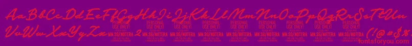 Notera2boldPersonal-Schriftart – Rote Schriften auf violettem Hintergrund