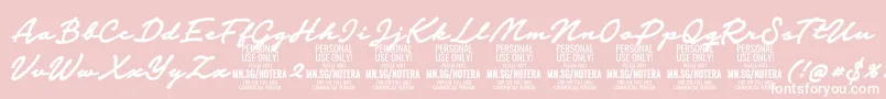 Notera2boldPersonal Font – White Fonts on Pink Background