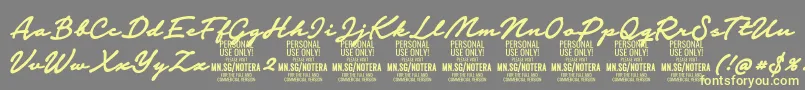 Notera2boldPersonal Font – Yellow Fonts on Gray Background