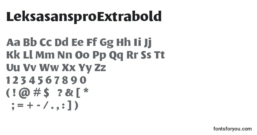 Czcionka LeksasansproExtrabold – alfabet, cyfry, specjalne znaki
