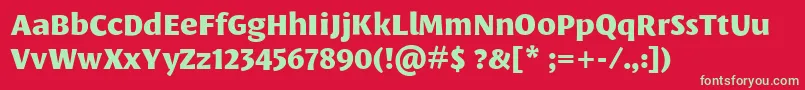 LeksasansproExtrabold Font – Green Fonts on Red Background