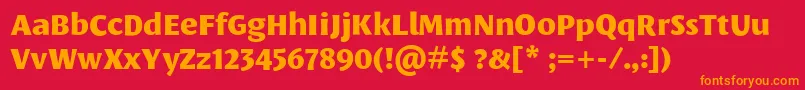 LeksasansproExtrabold Font – Orange Fonts on Red Background