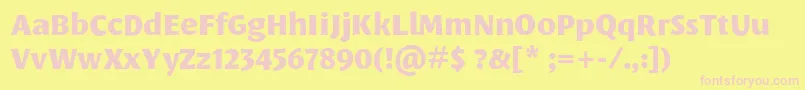 LeksasansproExtrabold Font – Pink Fonts on Yellow Background
