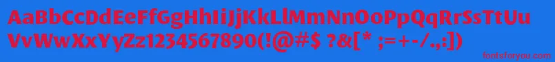 LeksasansproExtrabold Font – Red Fonts on Blue Background