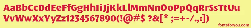 LeksasansproExtrabold Font – Red Fonts on Yellow Background