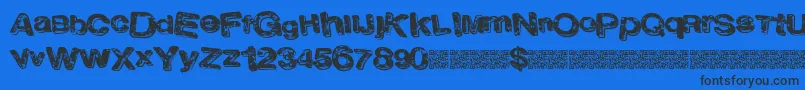 Шрифт Lateclub – чёрные шрифты на синем фоне