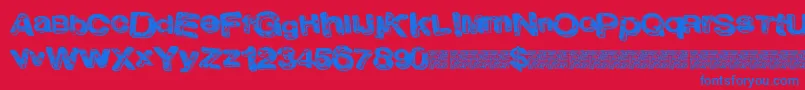 Lateclub Font – Blue Fonts on Red Background