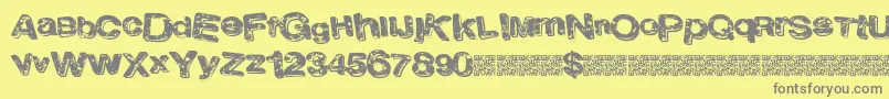 Lateclub-Schriftart – Graue Schriften auf gelbem Hintergrund