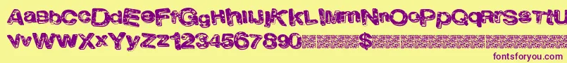 Lateclub Font – Purple Fonts on Yellow Background
