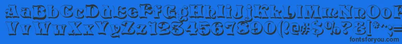 VivianShadow Font – Black Fonts on Blue Background