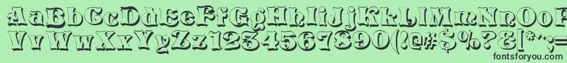 VivianShadow Font – Black Fonts on Green Background
