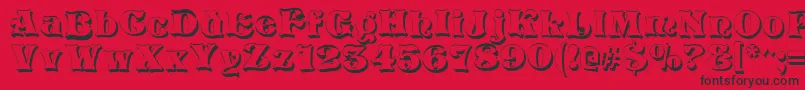 VivianShadow Font – Black Fonts on Red Background