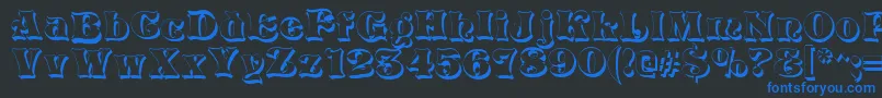 VivianShadow Font – Blue Fonts on Black Background
