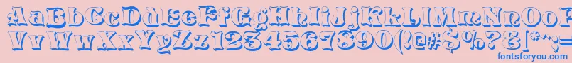 VivianShadow Font – Blue Fonts on Pink Background