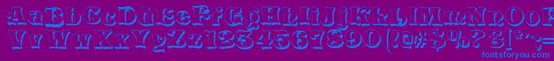 VivianShadow-Schriftart – Blaue Schriften auf violettem Hintergrund