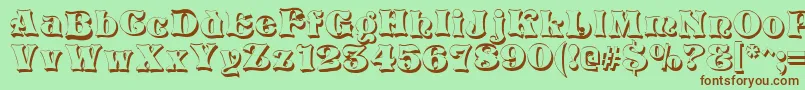 VivianShadow Font – Brown Fonts on Green Background