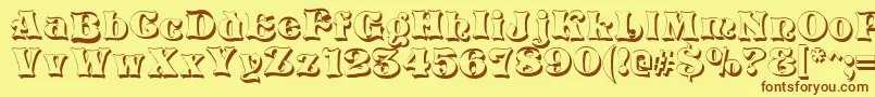 VivianShadow Font – Brown Fonts on Yellow Background