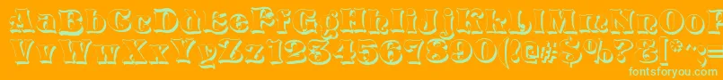 VivianShadow-Schriftart – Grüne Schriften auf orangefarbenem Hintergrund