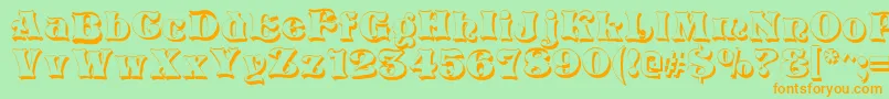 VivianShadow Font – Orange Fonts on Green Background