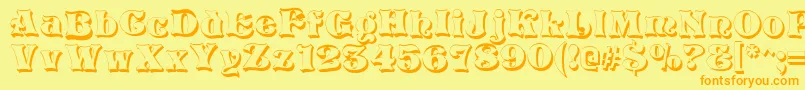 VivianShadow Font – Orange Fonts on Yellow Background