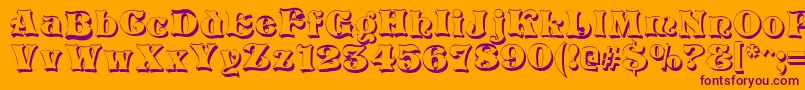 VivianShadow Font – Purple Fonts on Orange Background