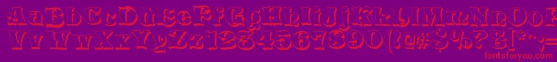 VivianShadow-Schriftart – Rote Schriften auf violettem Hintergrund