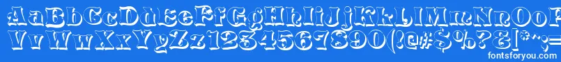 VivianShadow Font – White Fonts on Blue Background