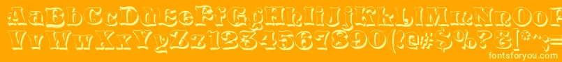 VivianShadow Font – Yellow Fonts on Orange Background
