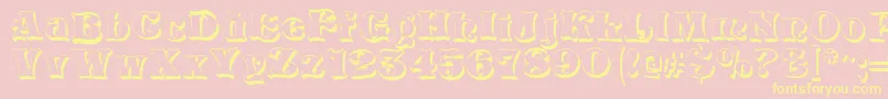 VivianShadow-Schriftart – Gelbe Schriften auf rosa Hintergrund