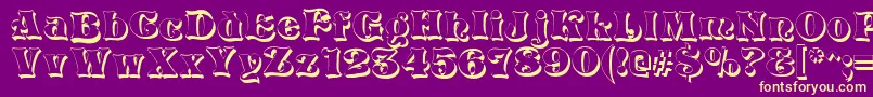 VivianShadow Font – Yellow Fonts on Purple Background