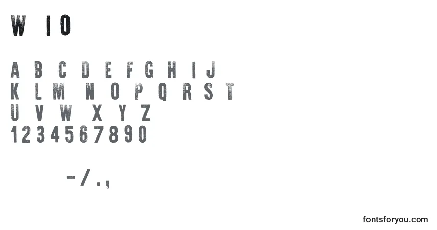 Schriftart WarIsOver – Alphabet, Zahlen, spezielle Symbole