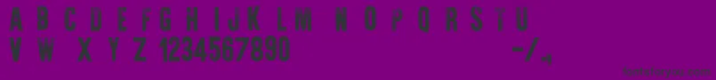 フォントWarIsOver – 紫の背景に黒い文字