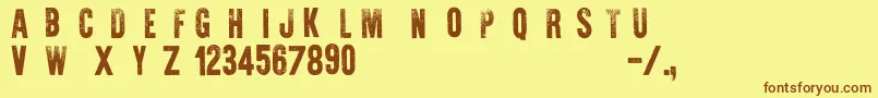 WarIsOver Font – Brown Fonts on Yellow Background