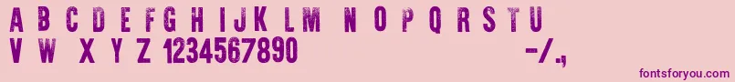 WarIsOver Font – Purple Fonts on Pink Background