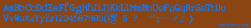 ErnstRegular Font – Blue Fonts on Brown Background