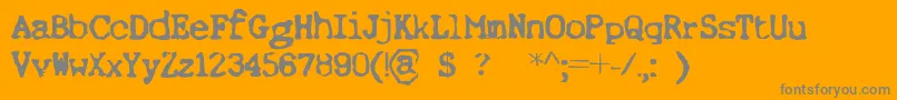 Czcionka ErnstRegular – szare czcionki na pomarańczowym tle