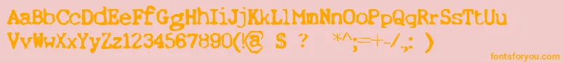 Fonte ErnstRegular – fontes laranjas em um fundo rosa