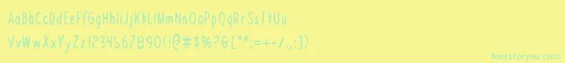 Draftingboardc Font – Green Fonts on Yellow Background
