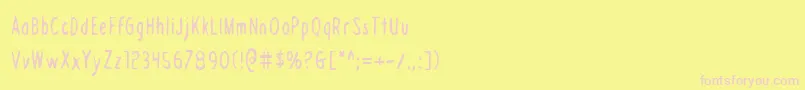 Draftingboardc Font – Pink Fonts on Yellow Background