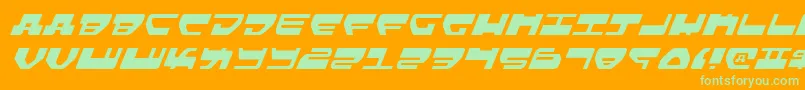 Police LoveladiesLightItalic – polices vertes sur fond orange