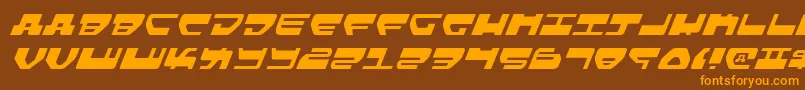 Weitere Informationen zur LoveladiesLightItalic-Schriftart LoveladiesLightItalic-Schriftart – Orangefarbene Schriften auf braunem Hintergrund