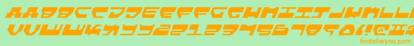 LoveladiesLightItalic-fontti – oranssit fontit vihreällä taustalla