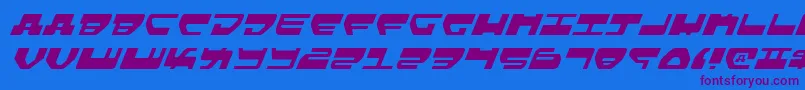 フォントLoveladiesLightItalic – 紫色のフォント、青い背景