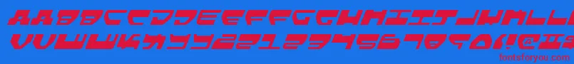 LoveladiesLightItalic Font – Red Fonts on Blue Background