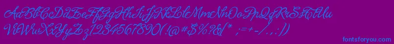 LaPorteniaDeLaRecoleta Font – Blue Fonts on Purple Background