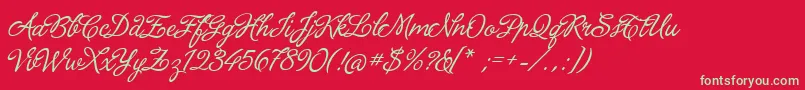 LaPorteniaDeLaRecoleta Font – Green Fonts on Red Background