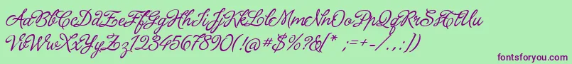 LaPorteniaDeLaRecoleta Font – Purple Fonts on Green Background