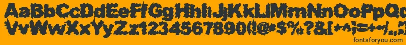 SurfPunxHeavy-Schriftart – Schwarze Schriften auf orangefarbenem Hintergrund