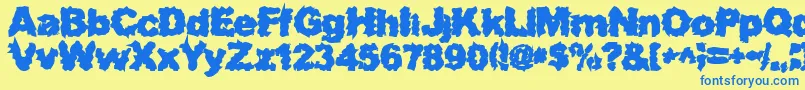 SurfPunxHeavy Font – Blue Fonts on Yellow Background