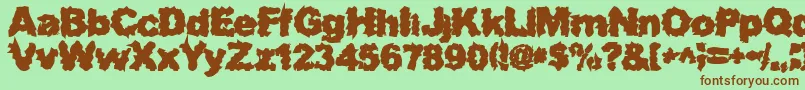 SurfPunxHeavy Font – Brown Fonts on Green Background